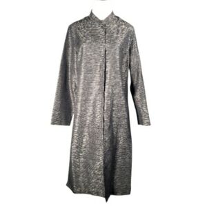 Dialogue Silk Mockneck Manderine Duster Cardigan Jacket Minimalist Capsule Small